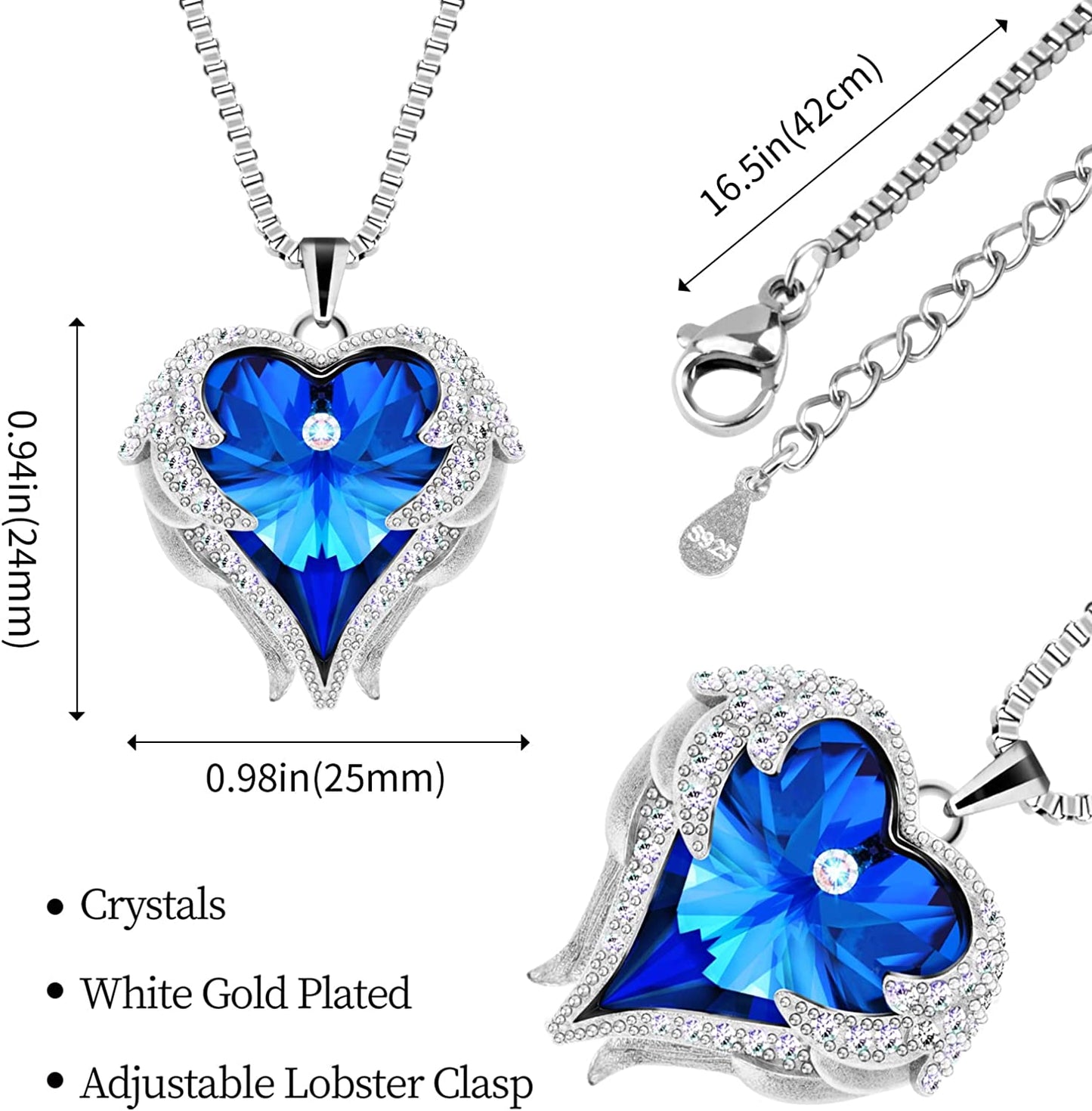 Preserved Real Rose with Heart Necklace Gift Set for Women.Forever Rose Gifts for Mom Grandma