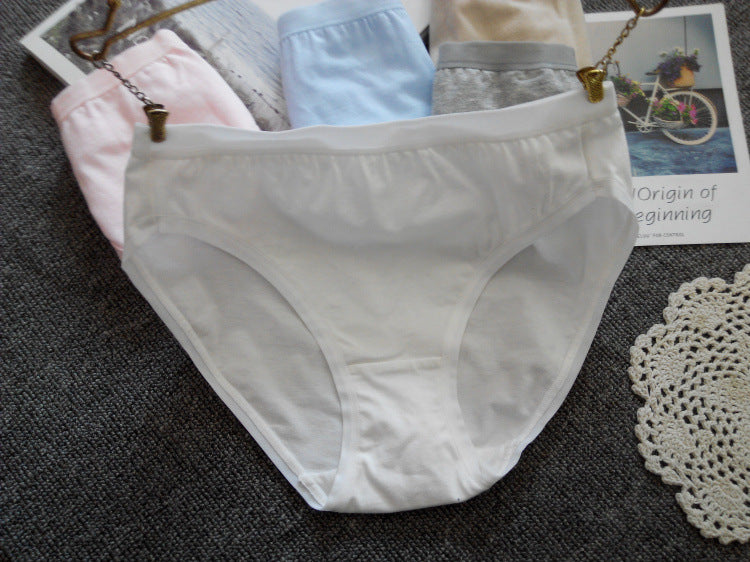 Wechat One Piece Of Foreign Trade Women's White Combed Cotton Underwear Bag Hip Plus Size Fat Mm Briefs Wholesale