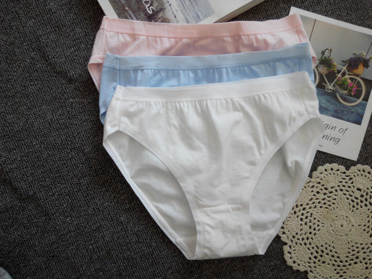 Wechat One Piece Of Foreign Trade Women's White Combed Cotton Underwear Bag Hip Plus Size Fat Mm Briefs Wholesale