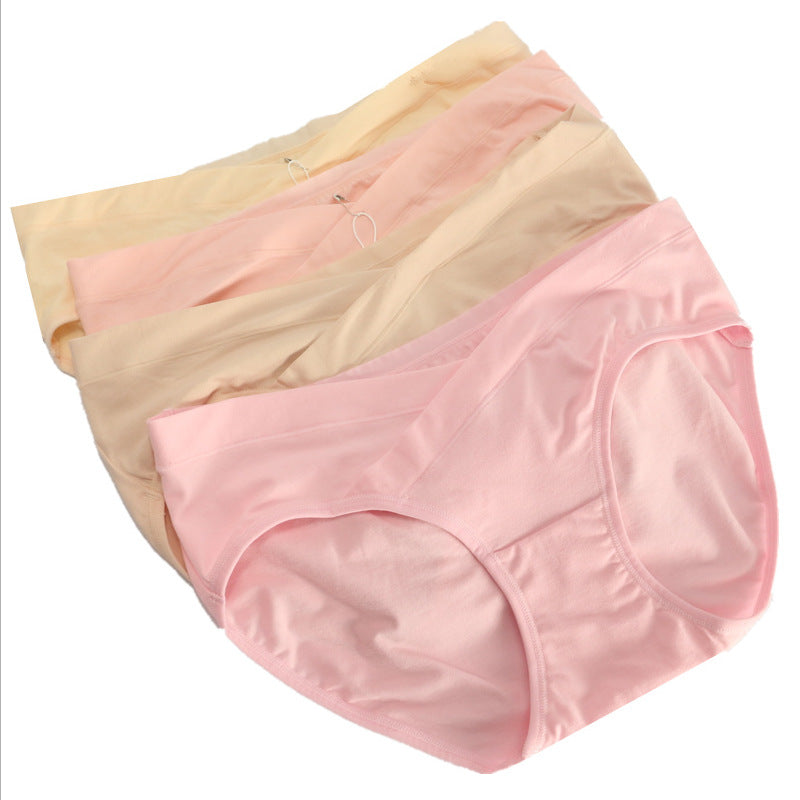 Color T4 Strips Of Pure Cotton Maternity Underwear Low Waist Support Belly Seamless Triangle Shorts Pregnancy Underwear Happiness Embellishment
