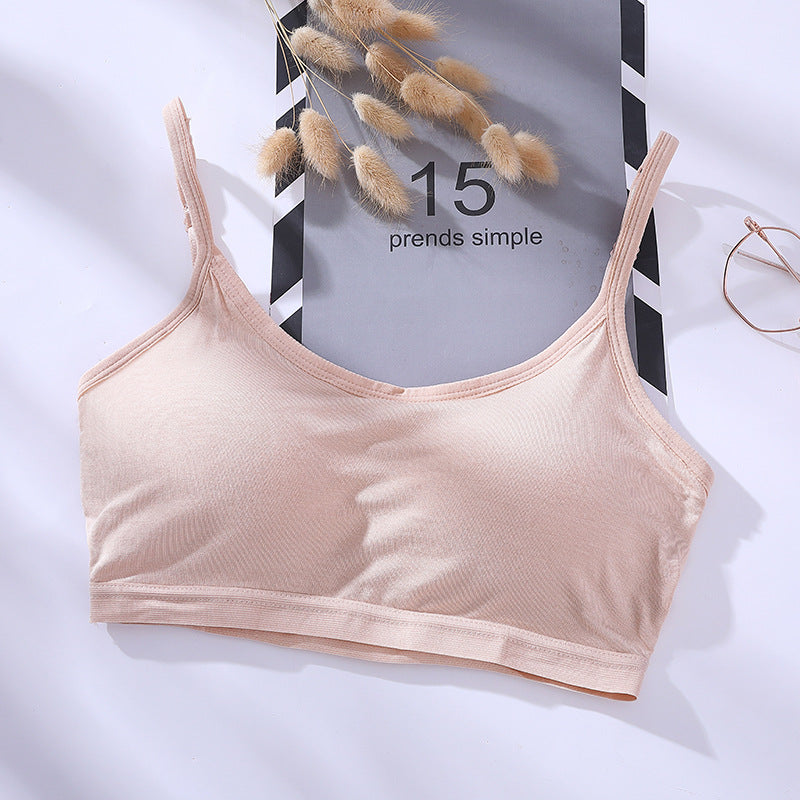 Women's Top One Piece Chest Pad No Steel Ring Gathered Bra Sexy