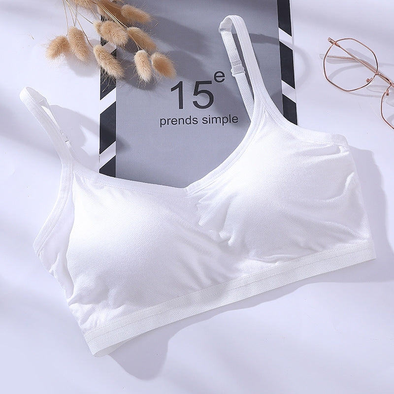 Women's Top One Piece Chest Pad No Steel Ring Gathered Bra Sexy