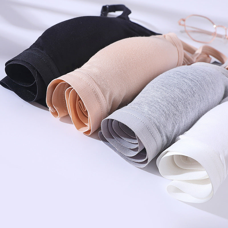 Women's Top One Piece Chest Pad No Steel Ring Gathered Bra Sexy