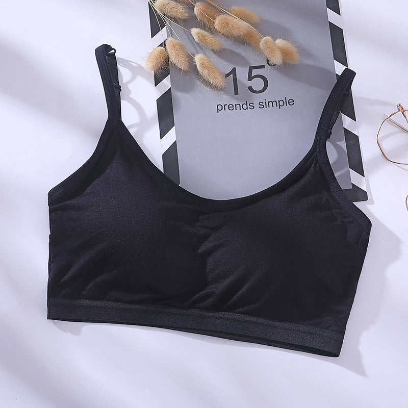 Women's Top One Piece Chest Pad No Steel Ring Gathered Bra Sexy