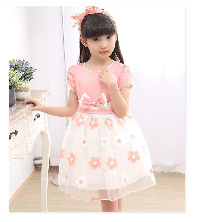Girls' Clothing Summer Dress One Piece Generation Hair Girl Summer Mesh Skirt Wholesale Sun Flower Children's Skirt Special Price