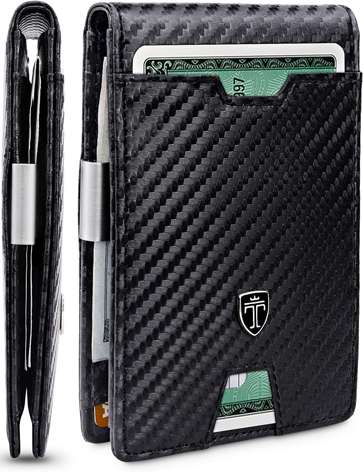 Men's Slim Wallet with Money Clip AUSTIN RFID Blocking Bifold Credit Card Holder