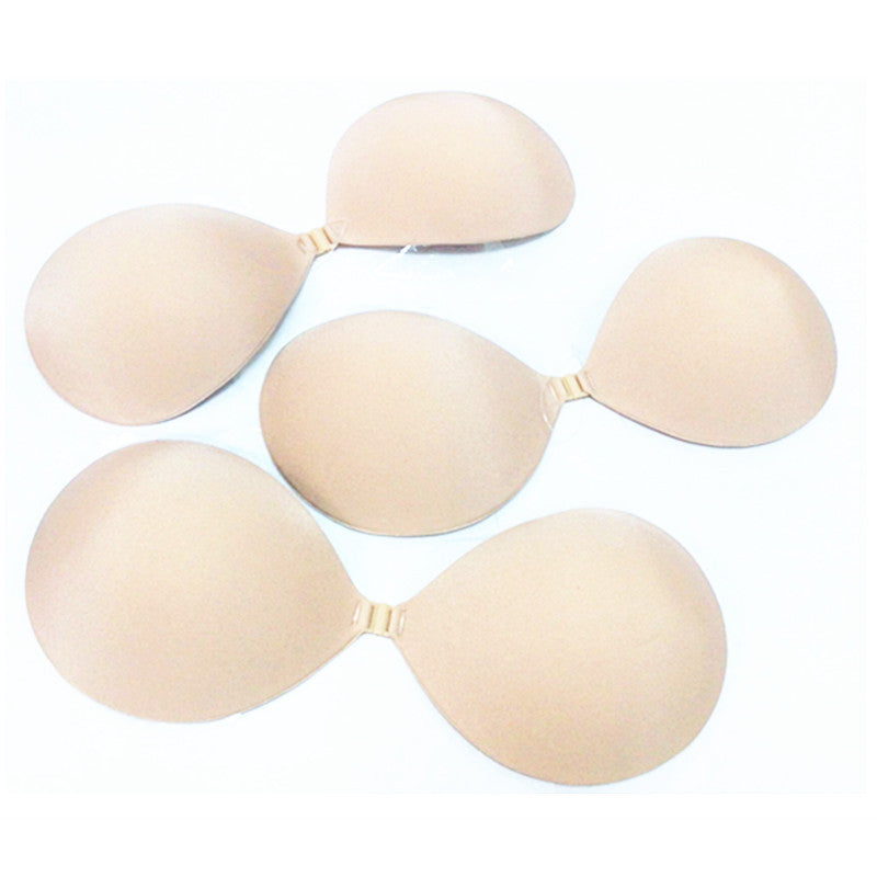 Spot Lycra Milk Paste Round Cup Underwear Breathable Strapless Invisible Bra Gather Front Buckle Chest Paste