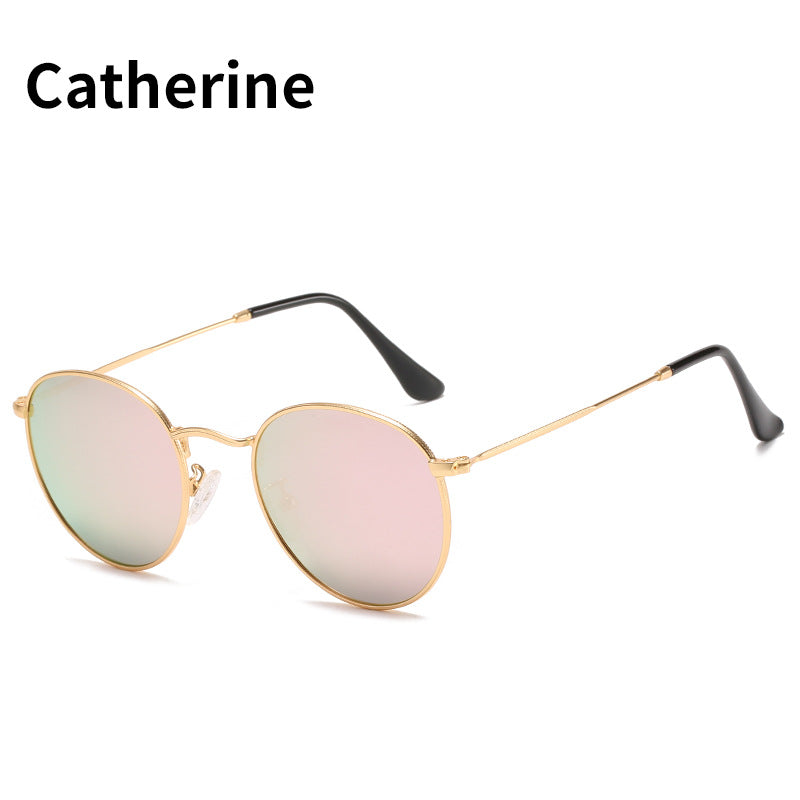 Classic Round Frame Polarized Sunglasses Personality Metal Pattern Frame Sunglasses Factory Direct Supply