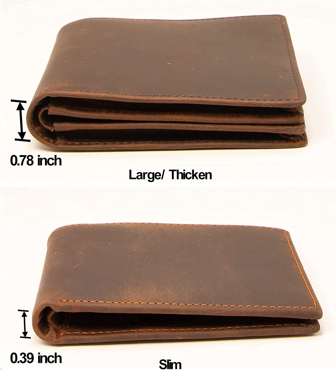 Genuine Leather Wallets for Men, Handmade Vintage Italian Distressed Slim Bifold Men's Wallet
