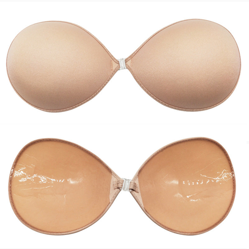 One-piece Strapless Anti-bump Silicone Chest Stickers Seamless Glossy Gathered Beautiful Back Open Back Sexy Invisible Bra