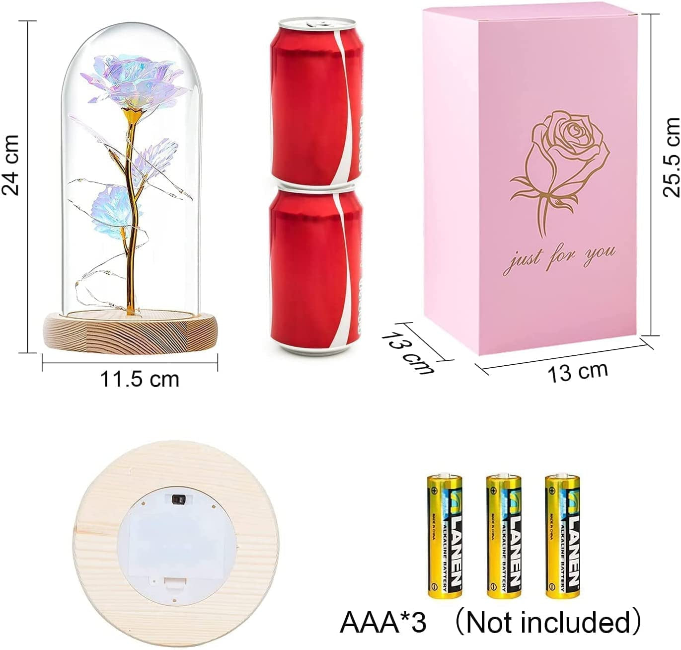 Christmas Birthday Gifts for Women Mom Her,Forever Galaxy Lighted up Rose,Preserved Colorful Artificial Flowers