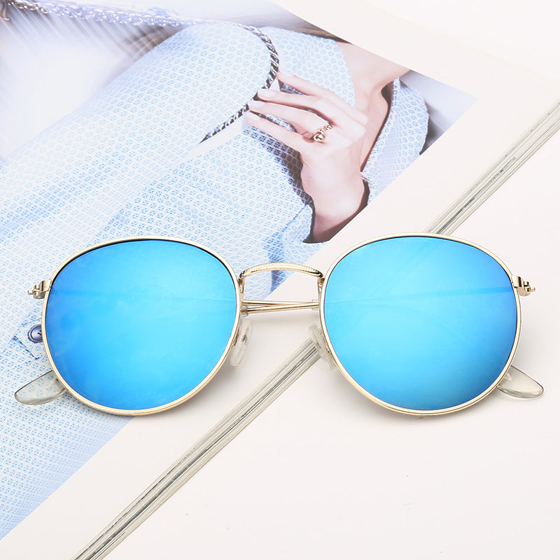 2022 New Style Plain Small Frame Sunglasses Female Trendy Korean Version Small Face Fashion Retro Harajuku Net Red Round Sunglasses