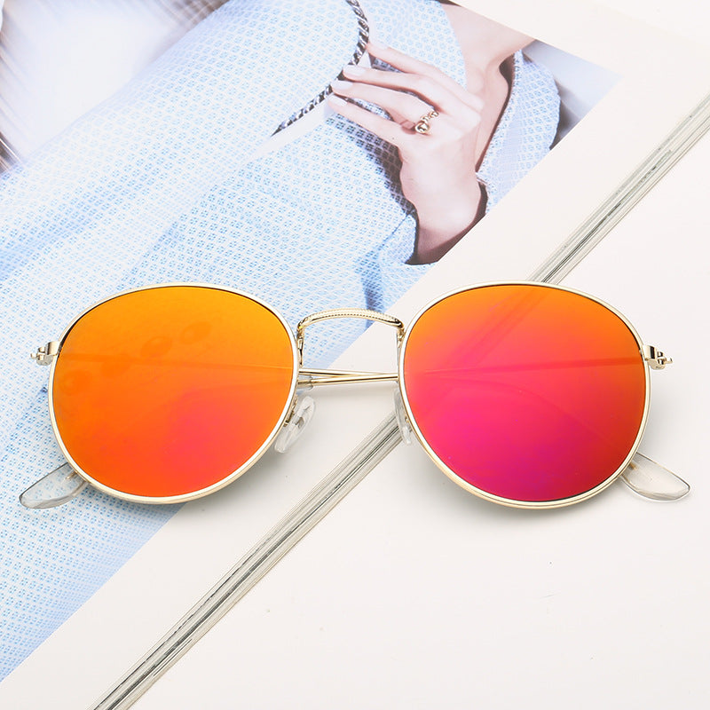 2022 New Style Plain Small Frame Sunglasses Female Trendy Korean Version Small Face Fashion Retro Harajuku Net Red Round Sunglasses