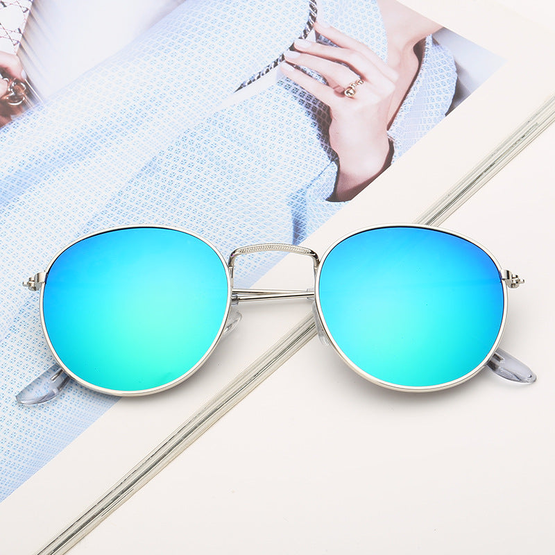 2022 New Style Plain Small Frame Sunglasses Female Trendy Korean Version Small Face Fashion Retro Harajuku Net Red Round Sunglasses