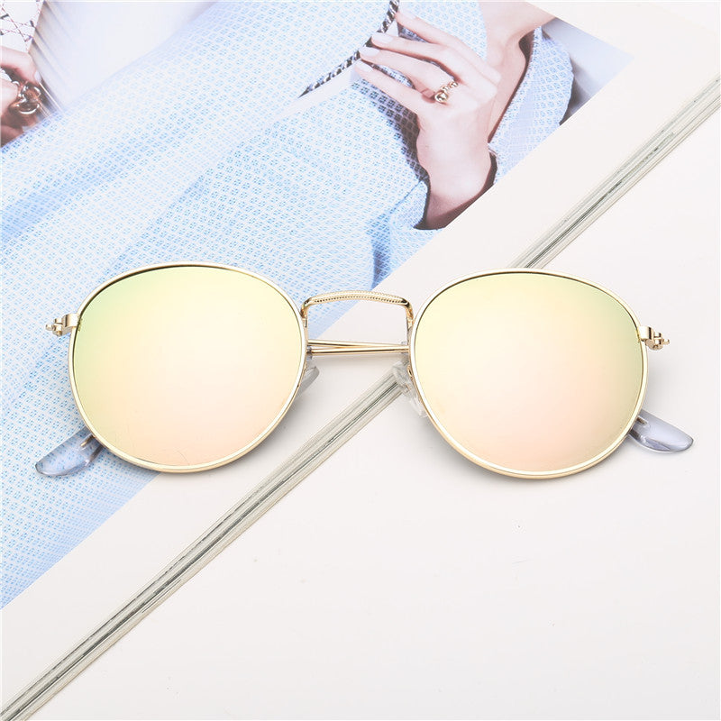2022 New Style Plain Small Frame Sunglasses Female Trendy Korean Version Small Face Fashion Retro Harajuku Net Red Round Sunglasses