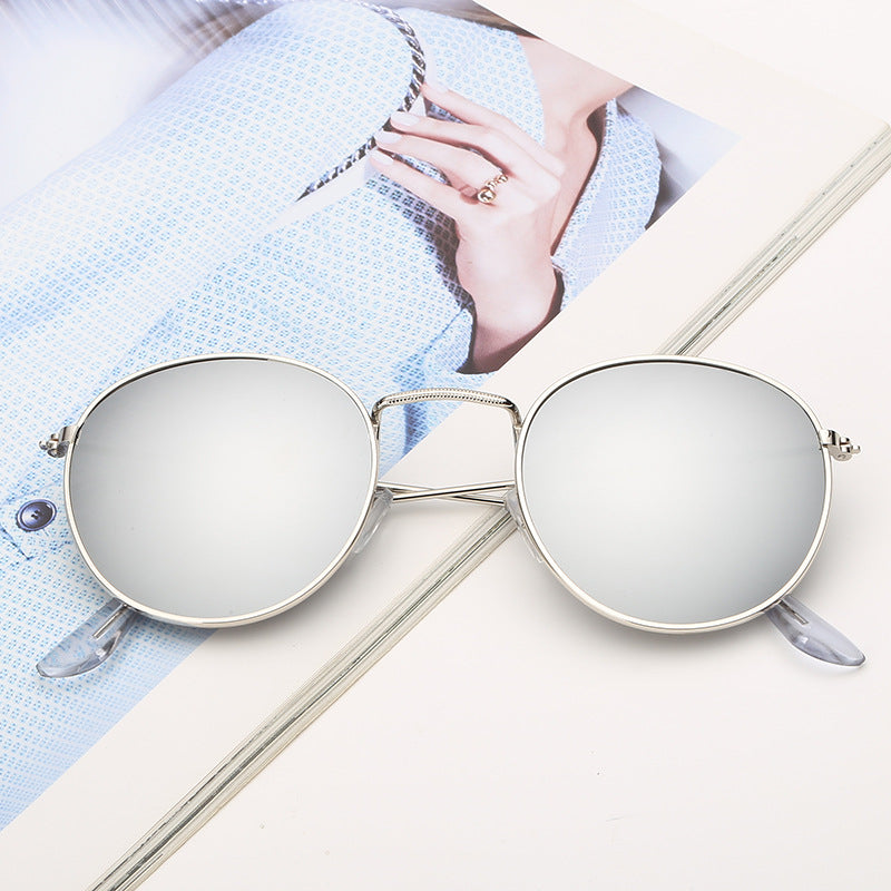 2022 New Style Plain Small Frame Sunglasses Female Trendy Korean Version Small Face Fashion Retro Harajuku Net Red Round Sunglasses
