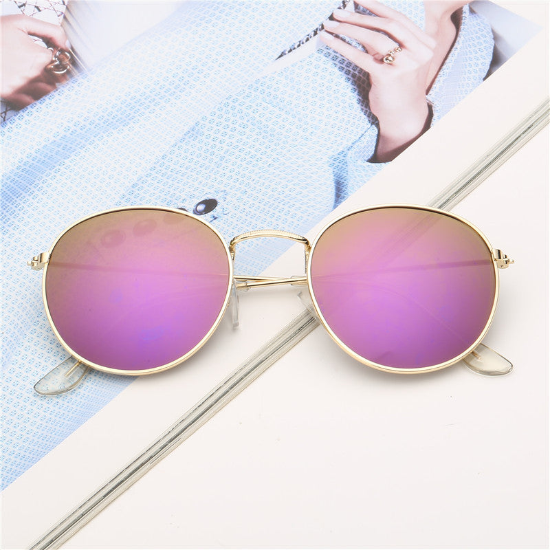 2022 New Style Plain Small Frame Sunglasses Female Trendy Korean Version Small Face Fashion Retro Harajuku Net Red Round Sunglasses