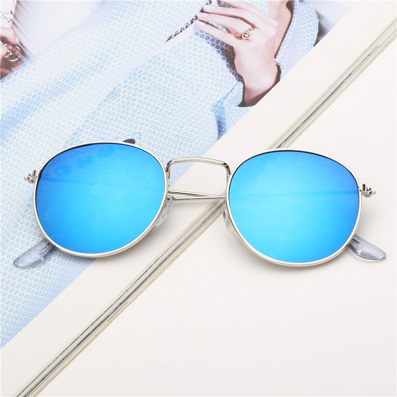 2022 New Style Plain Small Frame Sunglasses Female Trendy Korean Version Small Face Fashion Retro Harajuku Net Red Round Sunglasses