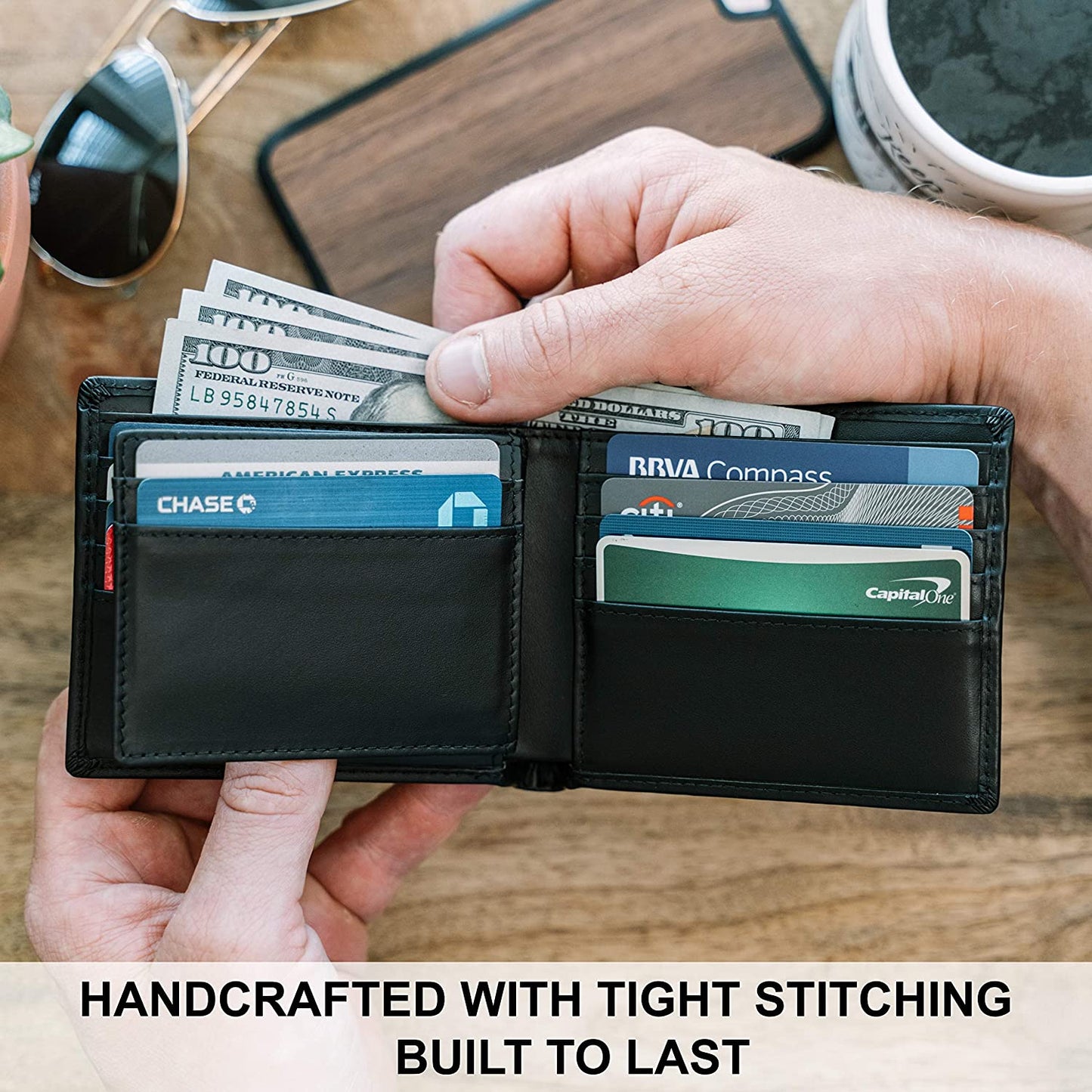 Top Grain Leather Wallet for Men | Ultra Strong Stitching | Handcrafted Argentinian Leather