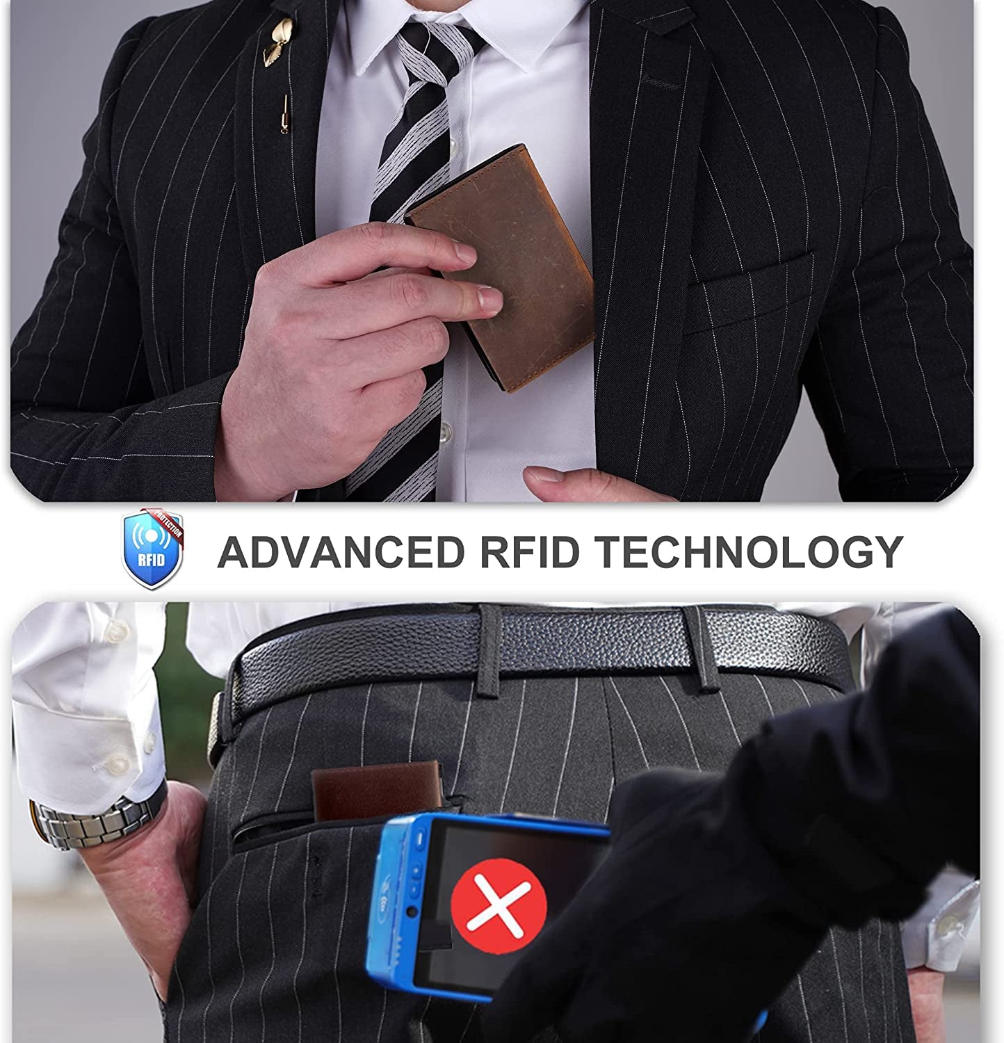Airtag Wallet Men Wallets Credit Card Holder for Men with Airtag Slot RFID Blocking