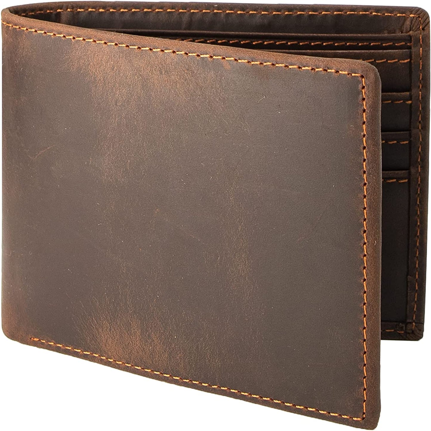 Genuine Leather Wallets for Men, Handmade Vintage Italian Distressed Slim Bifold Men's Wallet