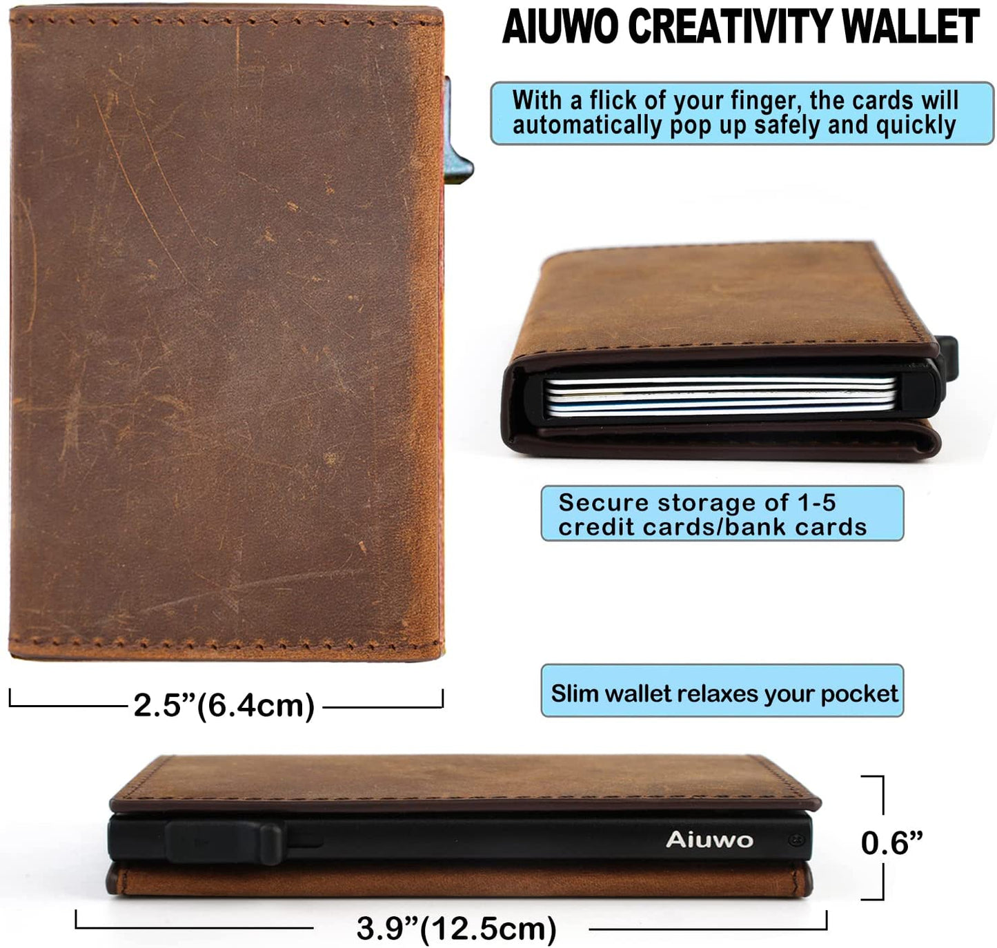 Airtag Wallet Men Wallets Credit Card Holder for Men with Airtag Slot RFID Blocking