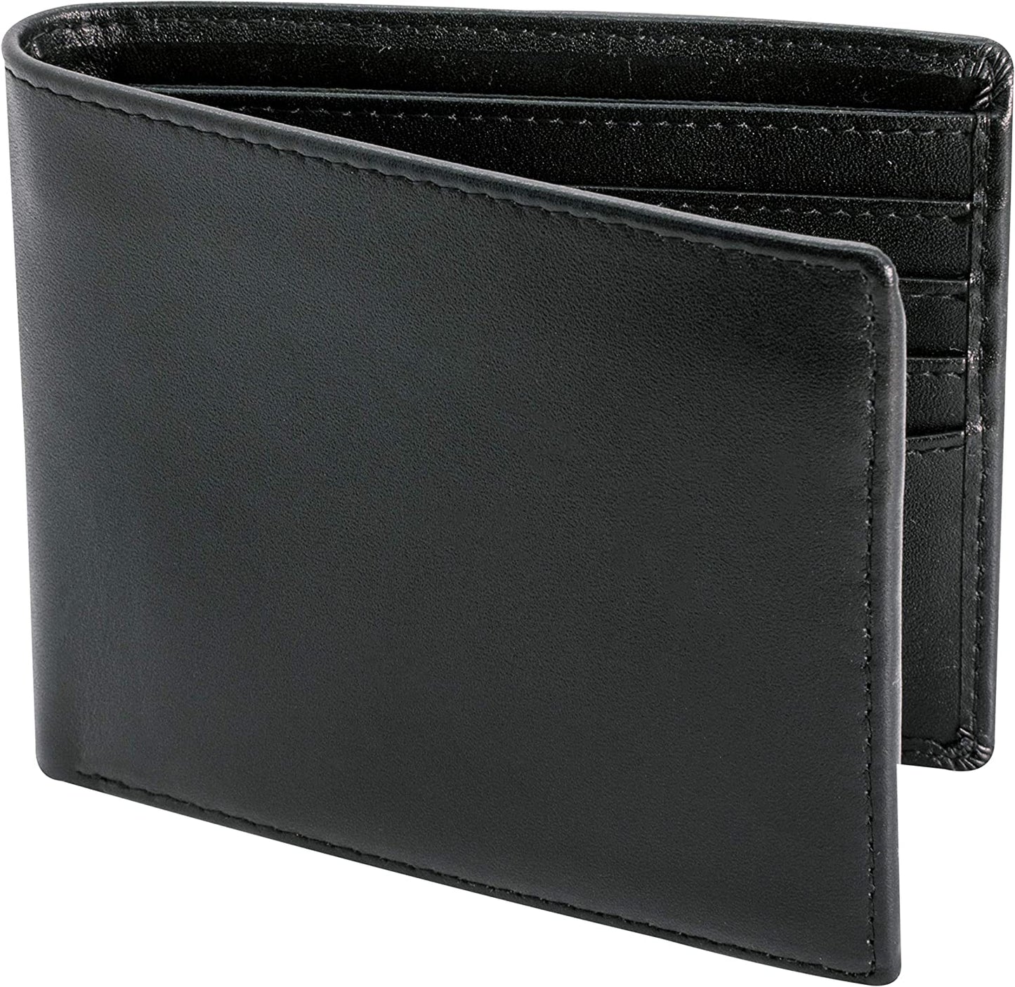 Top Grain Leather Wallet for Men, RFID Blocking | Extra Capacity Bifold Wallet with 2 ID Windows