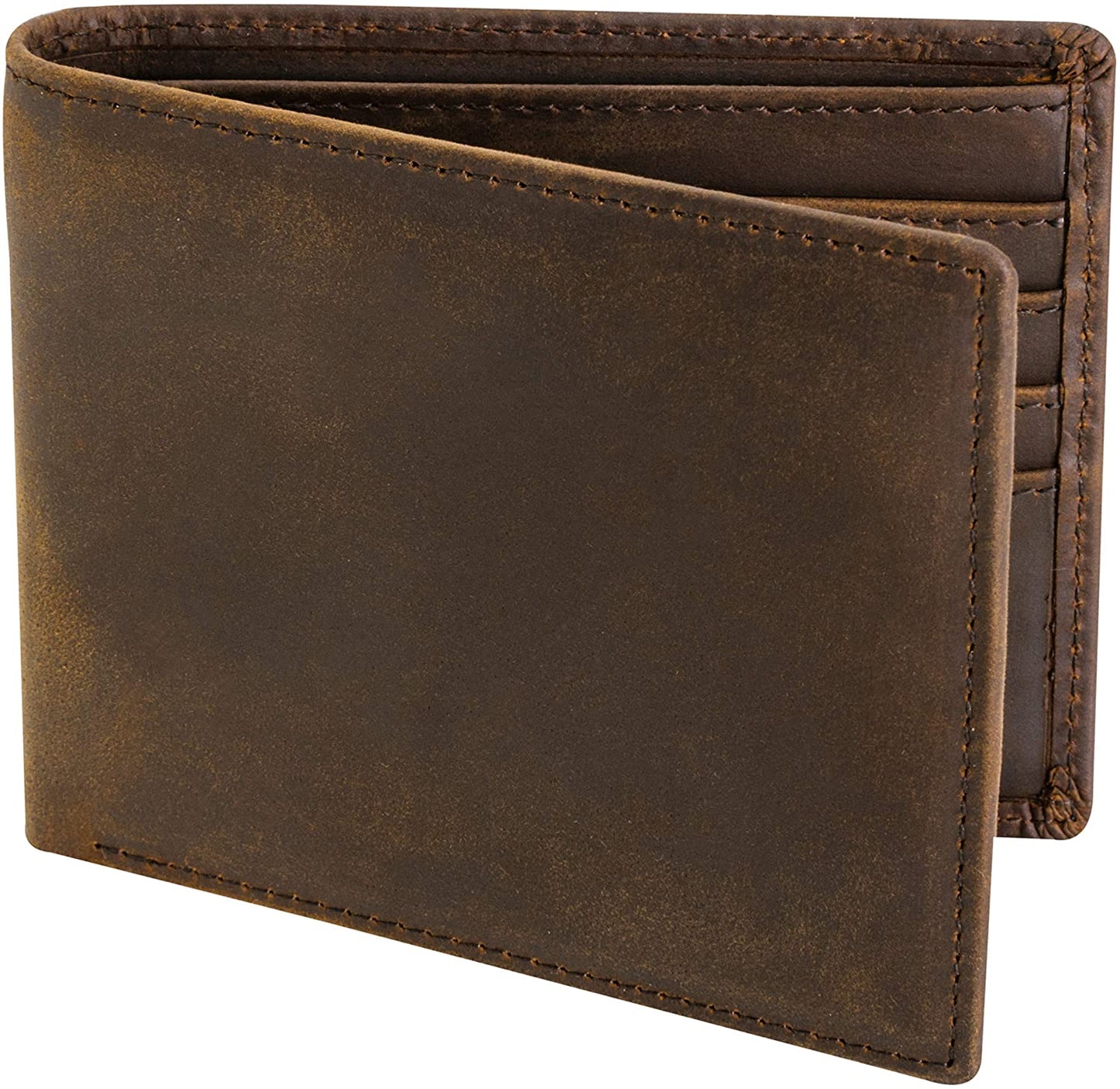 Top Grain Leather Wallet for Men | RFID Blocking | Extra Capacity Bifold Wallet with 2 ID Windows