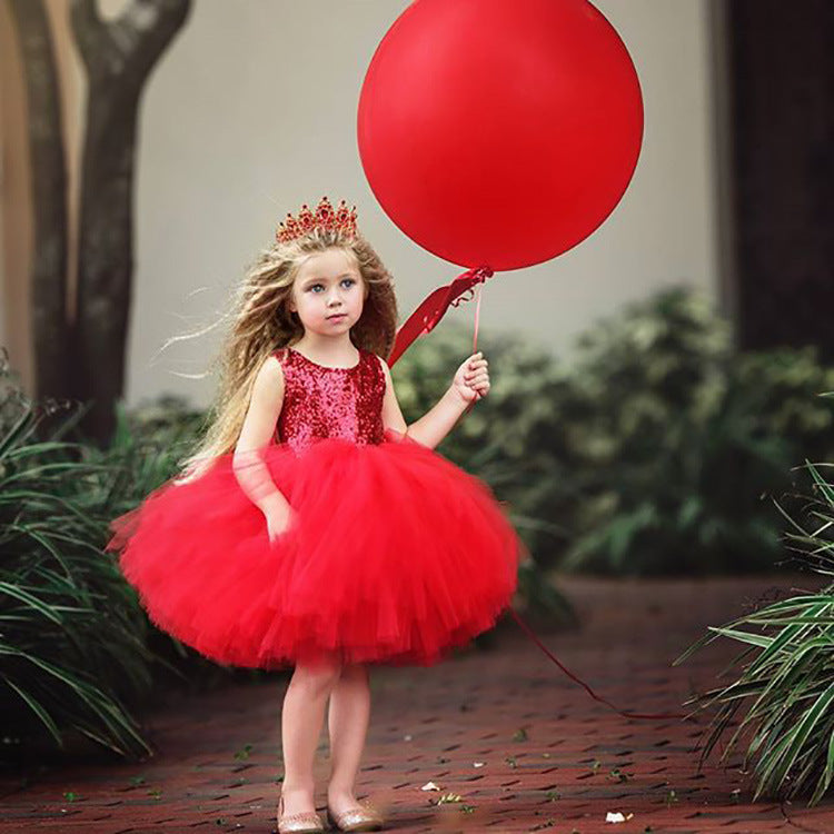 Factory Direct Sales 2018 New Children's Round Neck Sleeveless Dress Girls Black Solid Color Tutu Skirt Princess Skirt