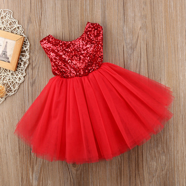 Factory Direct Sales 2018 New Children's Round Neck Sleeveless Dress Girls Black Solid Color Tutu Skirt Princess Skirt