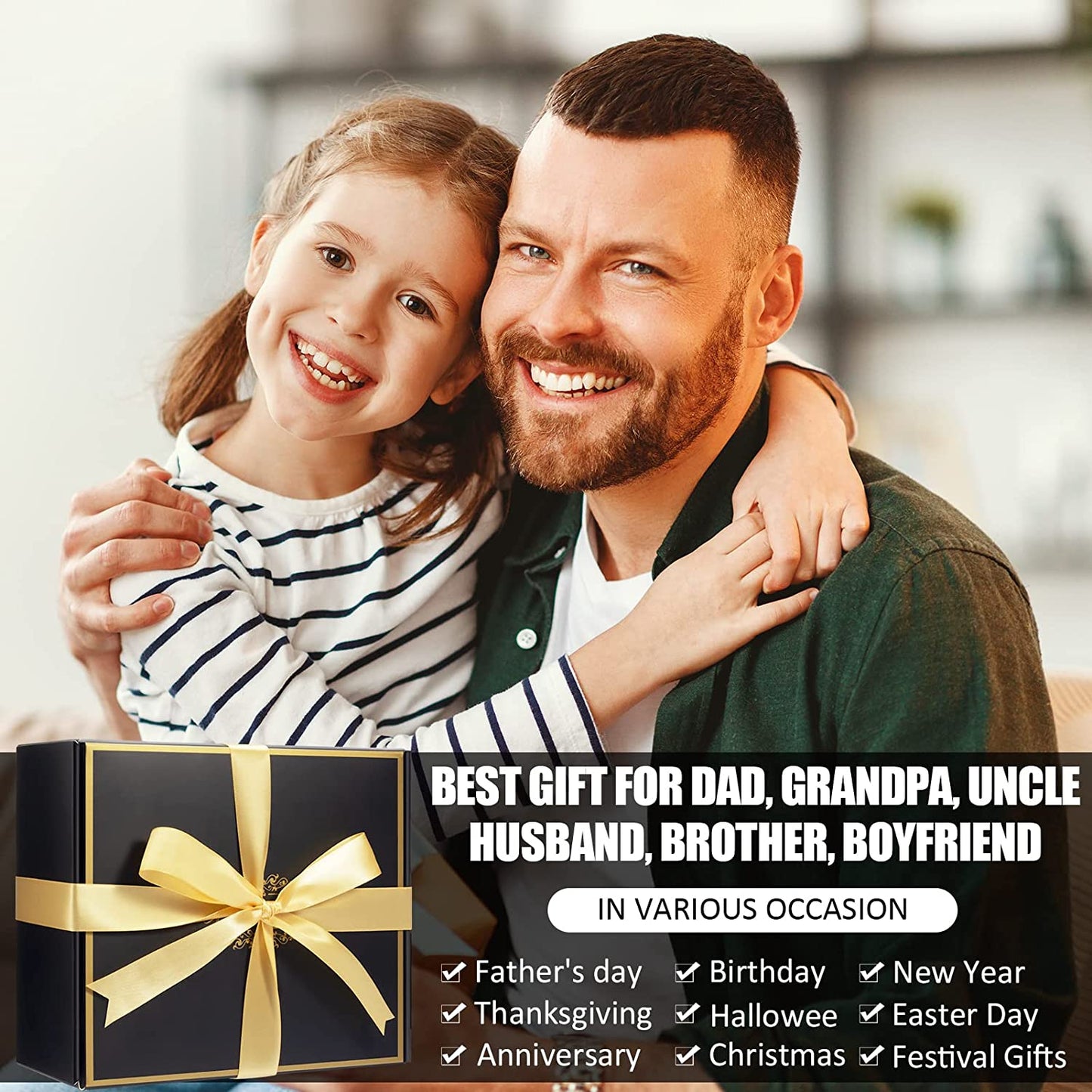 Gifts Box for Men Dad Christmas Gifts from Daughter Son Wife - Birthday Gifts for Dad Grandpa Uncle Boyfriend Husband Him