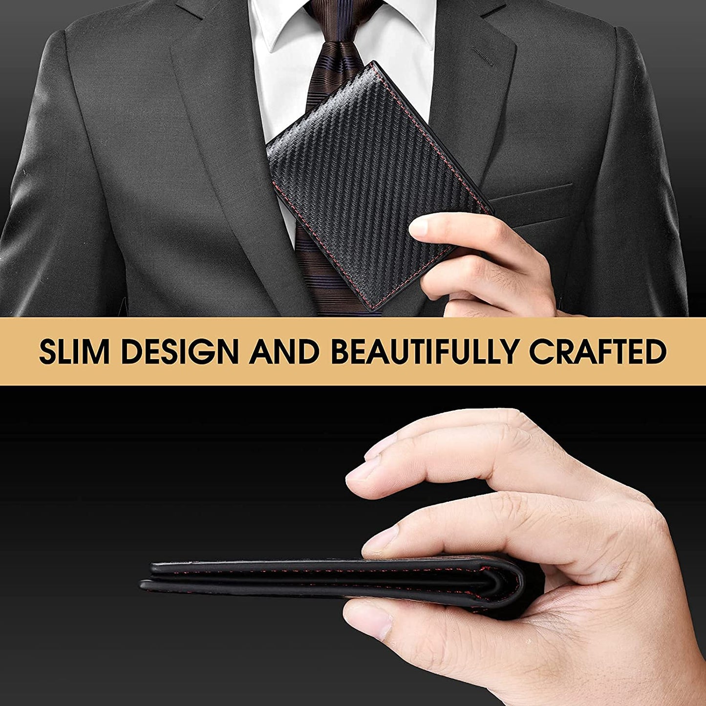 Wallets for Men RFID Blocking - Leather Wallet for Men Bifold, Men's Wallet