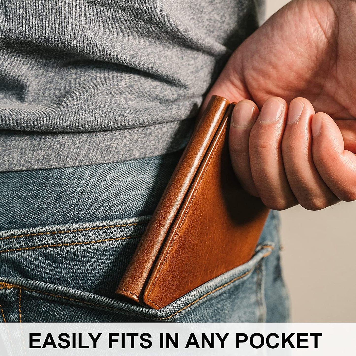 Top Grain Leather Trifold Wallet for Men | Ultra Strong Stitching | Handcrafted Argentinian Leather