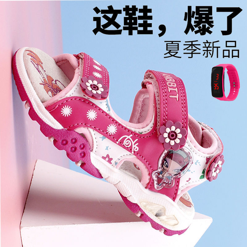 2022 Summer New Girls' Beach Shoes Of The Big Children's Children's Students Baby Shoes Children's Sandals Female Hollow
