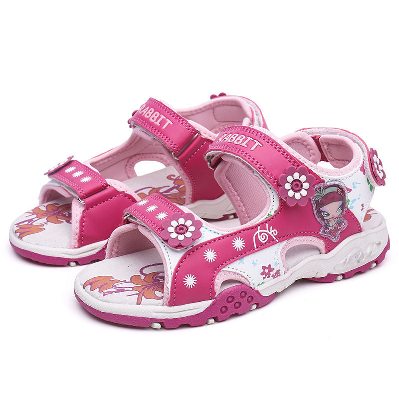 2022 Summer New Girls' Beach Shoes Of The Big Children's Children's Students Baby Shoes Children's Sandals Female Hollow