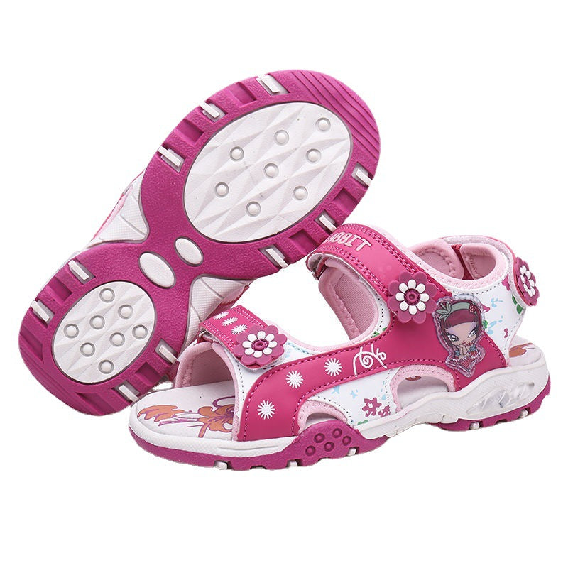 2022 Summer New Girls' Beach Shoes Of The Big Children's Children's Students Baby Shoes Children's Sandals Female Hollow