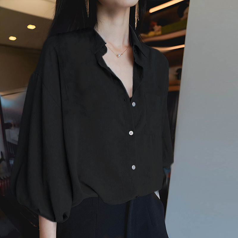Women's Summer Five-point Sleeve Top Loose Thin Section