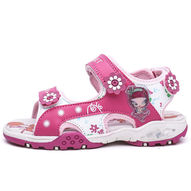 2022 Summer New Girls' Beach Shoes Of The Big Children's Children's Students Baby Shoes Children's Sandals Female Hollow