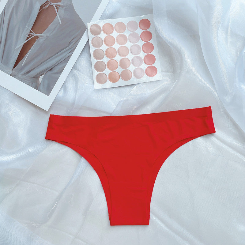 Panties Women's One Piece Seamless Ice Silk Cotton Crotch Ladies Briefs Thong Bikini Panties Hot Style