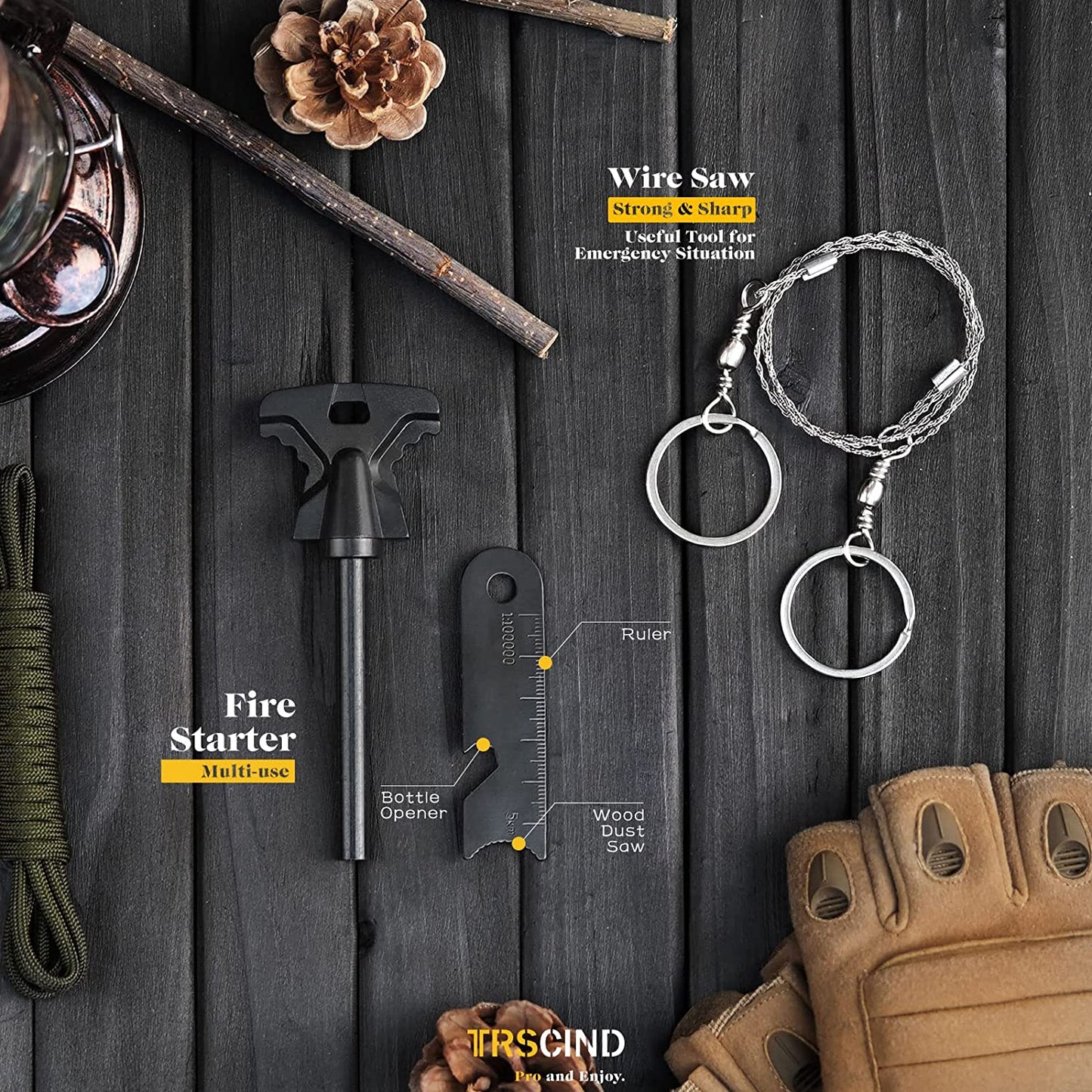 Gifts for Men Dad Him Husband, Survival Kit Tools, Survival Gear and Equipment 11 in 1, Stocking Stuffers Birthday Gifts