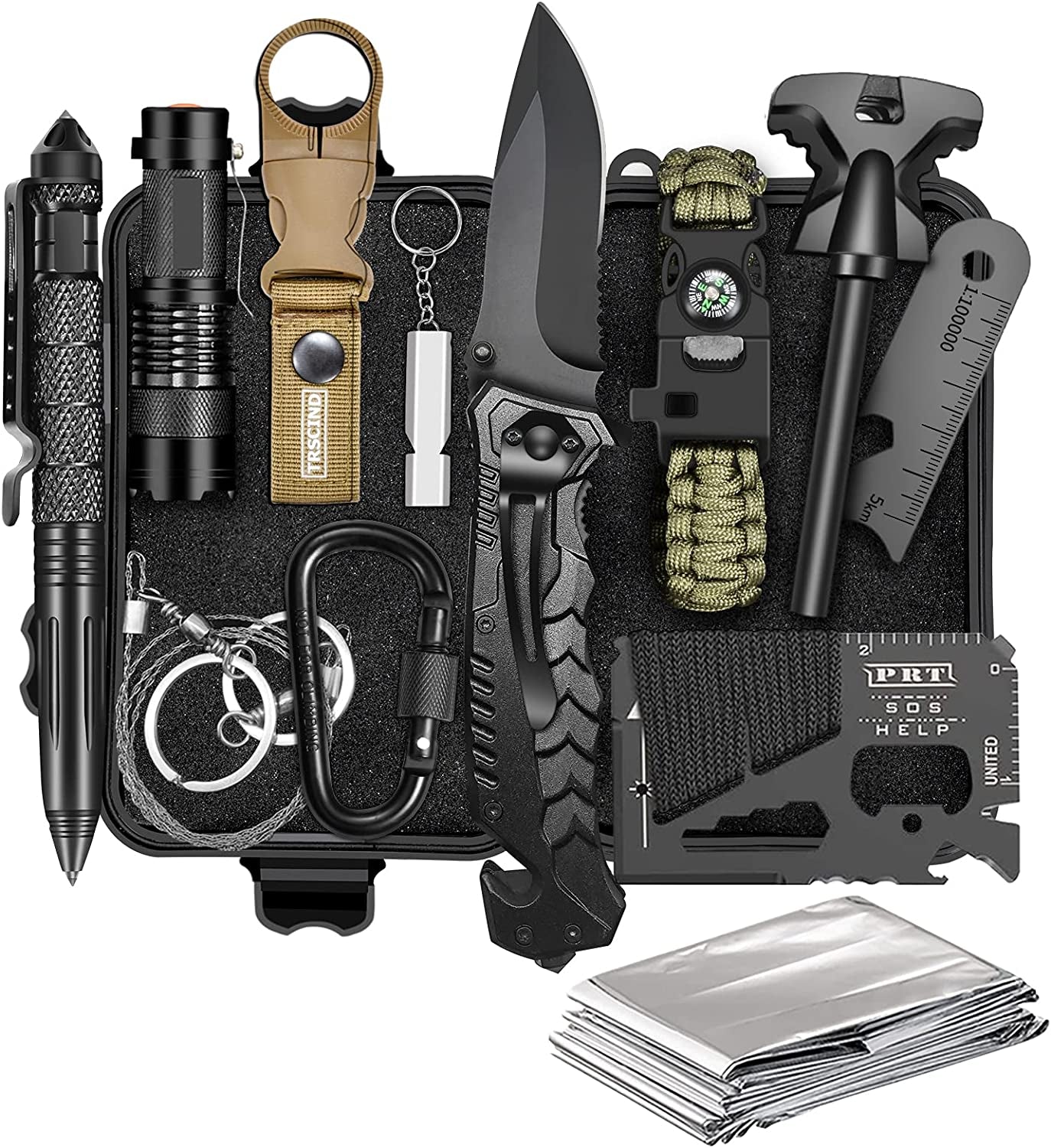 Gifts for Men Dad Him Husband, Survival Kit Tools, Survival Gear and Equipment 11 in 1, Stocking Stuffers Birthday Gifts