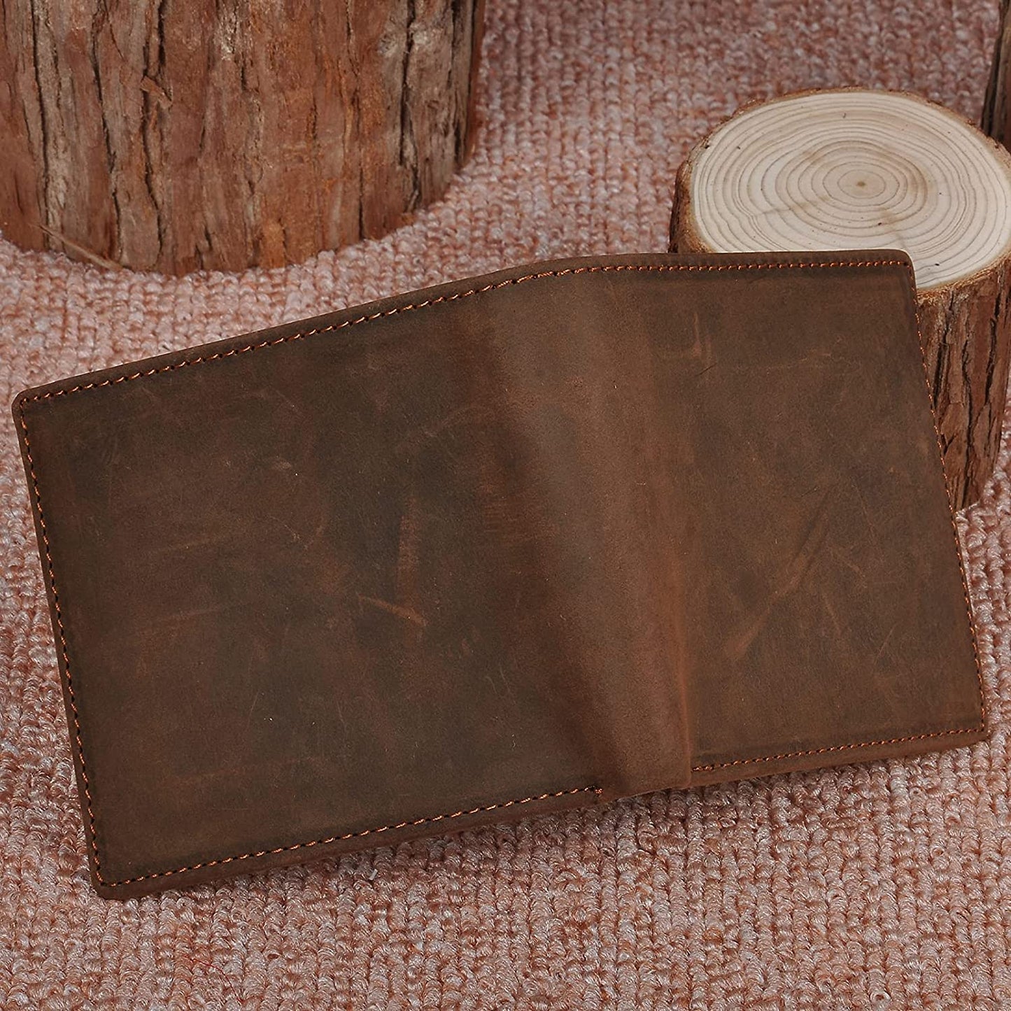 Genuine Leather Wallets for Men, Handmade Vintage Italian Distressed Slim Bifold Men's Wallet