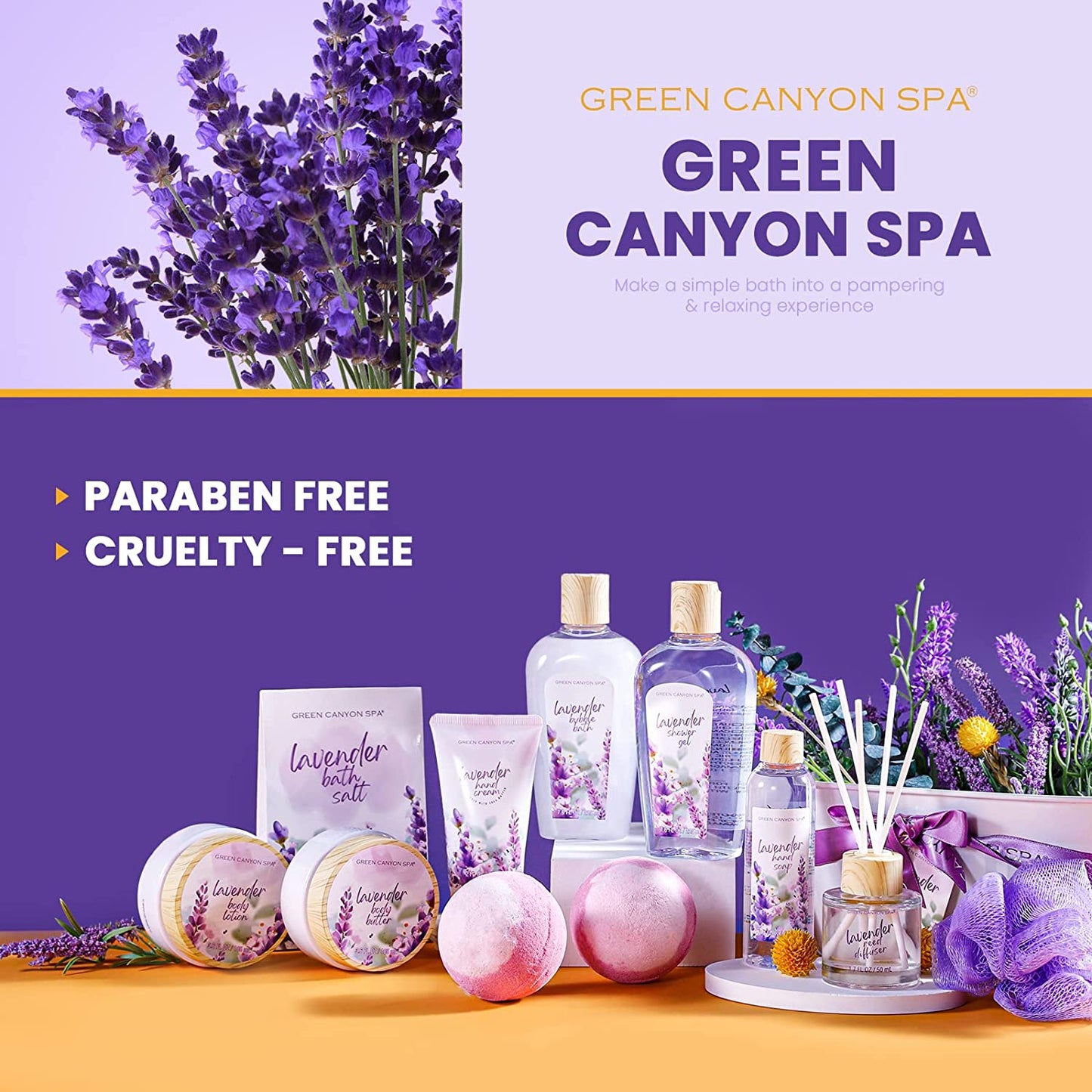 Bath Bombs Spa Gift Baskets Women - 12 Pcs Lavender Bath and Body Gift Sets Home Spa Gift Basket