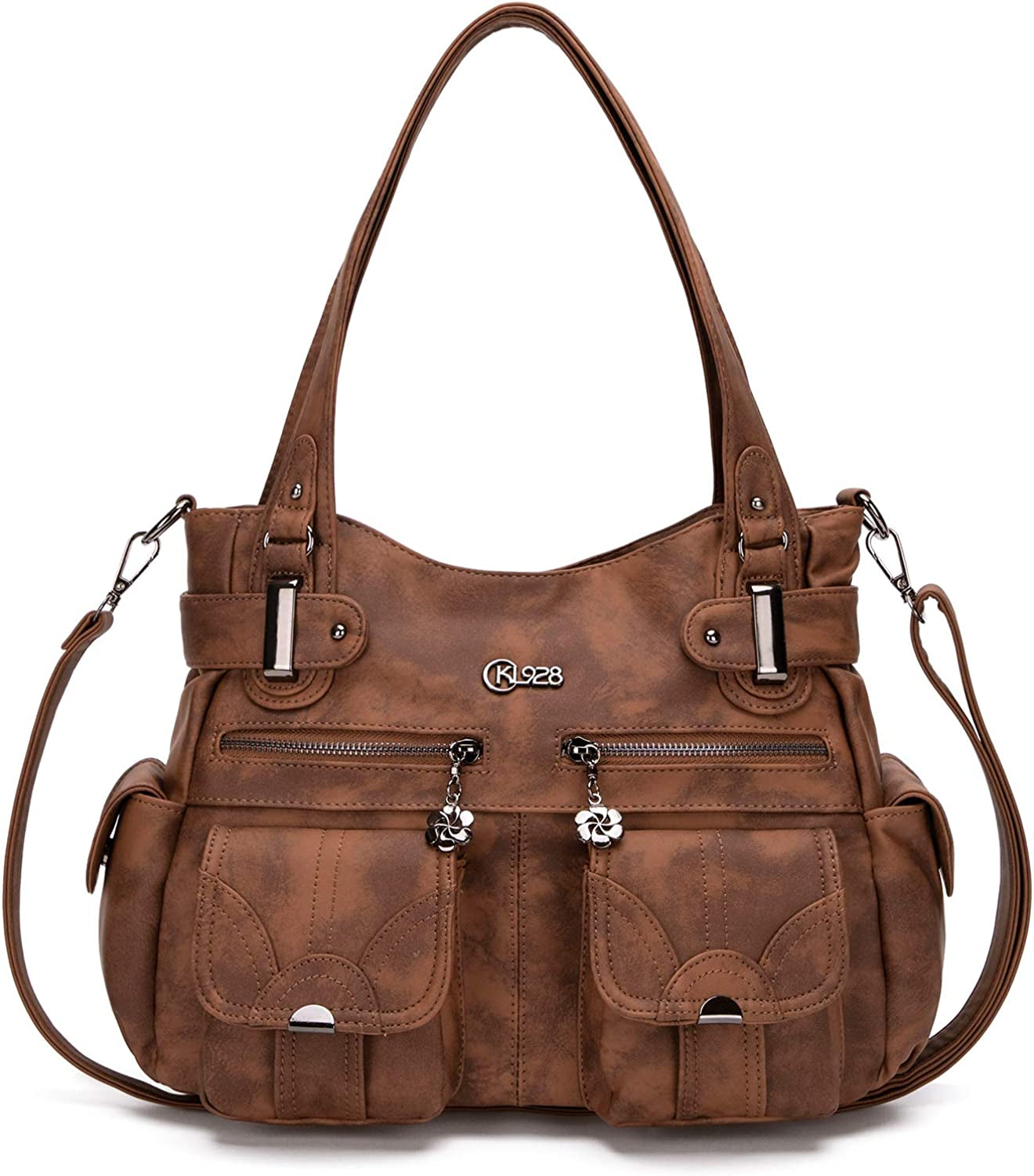 Purses and Handbags for Women Large Hobo Shoulder Bags Soft PU Leather Multi-Pocket Tote Bag