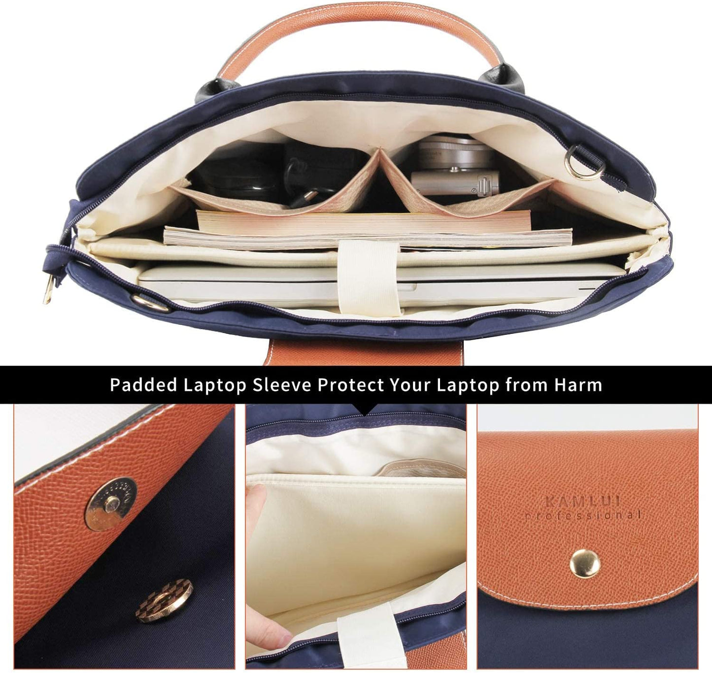 15.6 Inch Laptop Bag for Women, Computer Bag Waterproof Canvas Laptop Shoulder Messenger