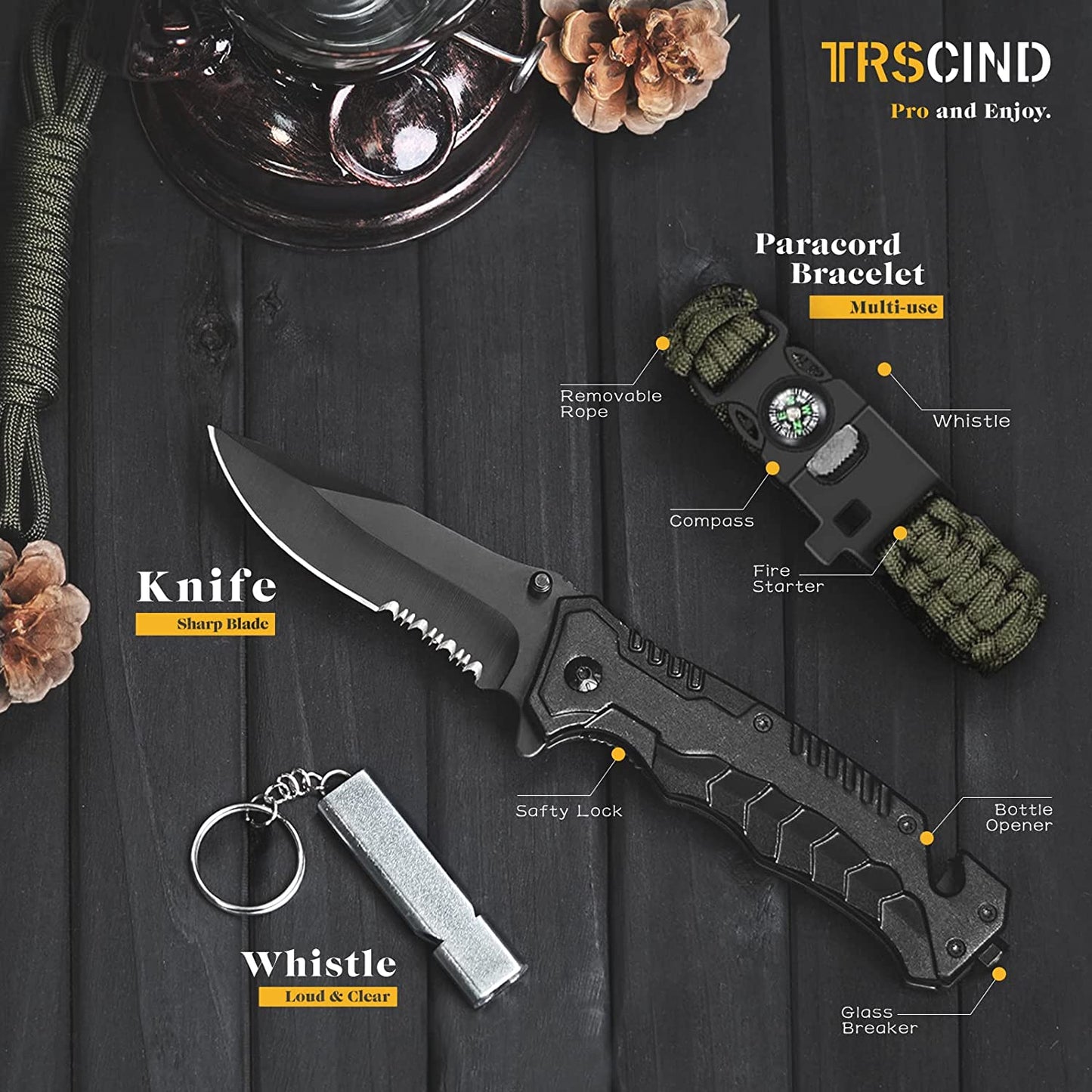 Gifts for Men Dad Him Husband, Survival Kit Tools, Survival Gear and Equipment 11 in 1, Stocking Stuffers Birthday Gifts