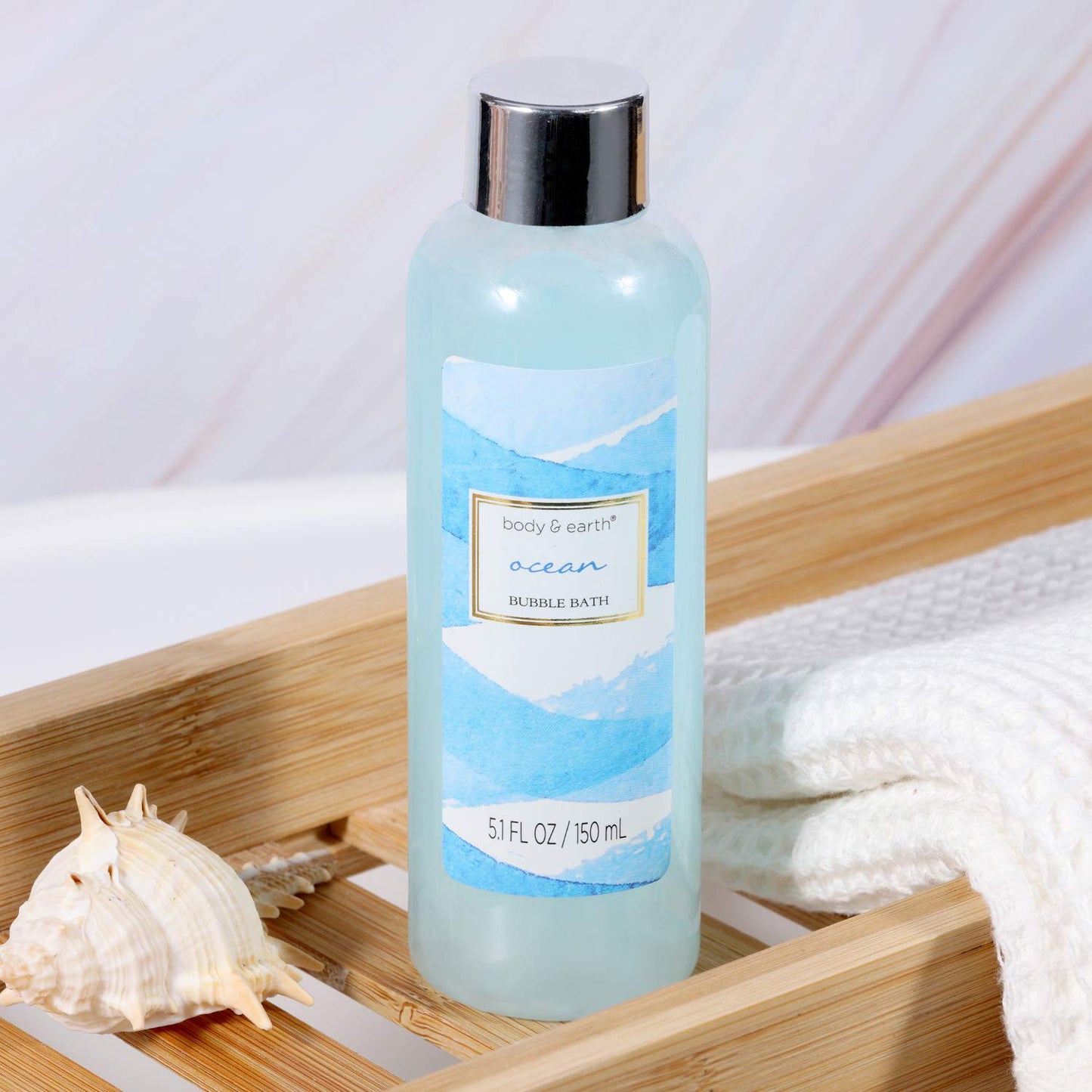 Bath Gift Set for Women, Spa Gift Baskets for Women, 7 Pcs Bath Set Scented with Ocean, Bath and Body Gift Basket, Birthday Gifts for Women