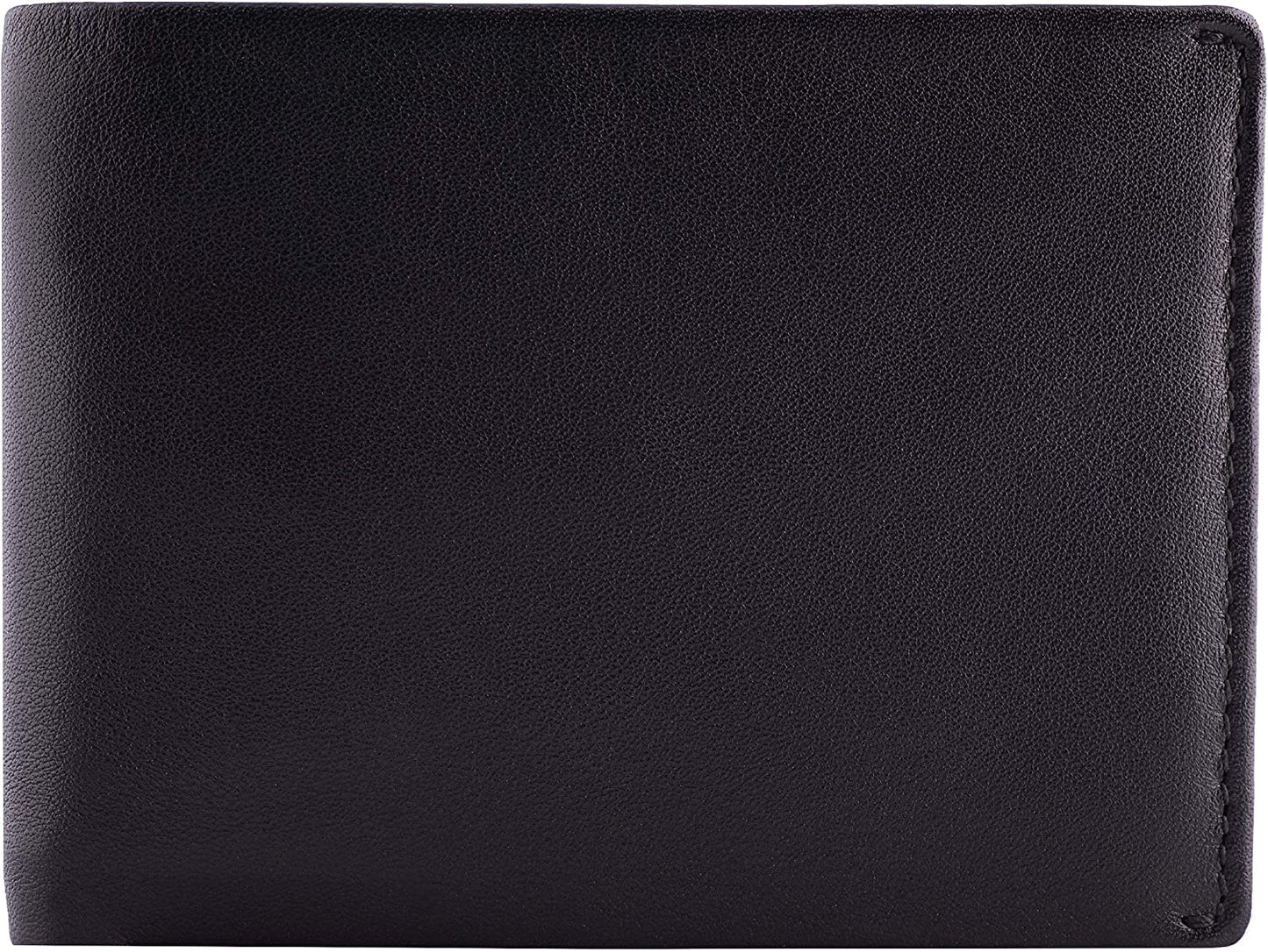 RFID Slim Leather Travel Wallet for Men Bifold Top Flip 2 ID Windows