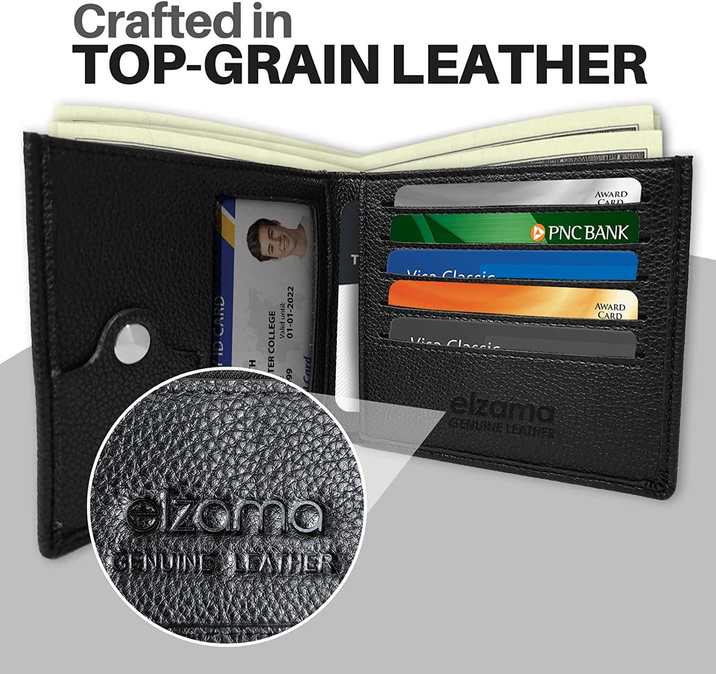 Bifold Smart Airtag Wallet with Airtag Keychain| Genuine Leather Men'S Air Tag Wallet