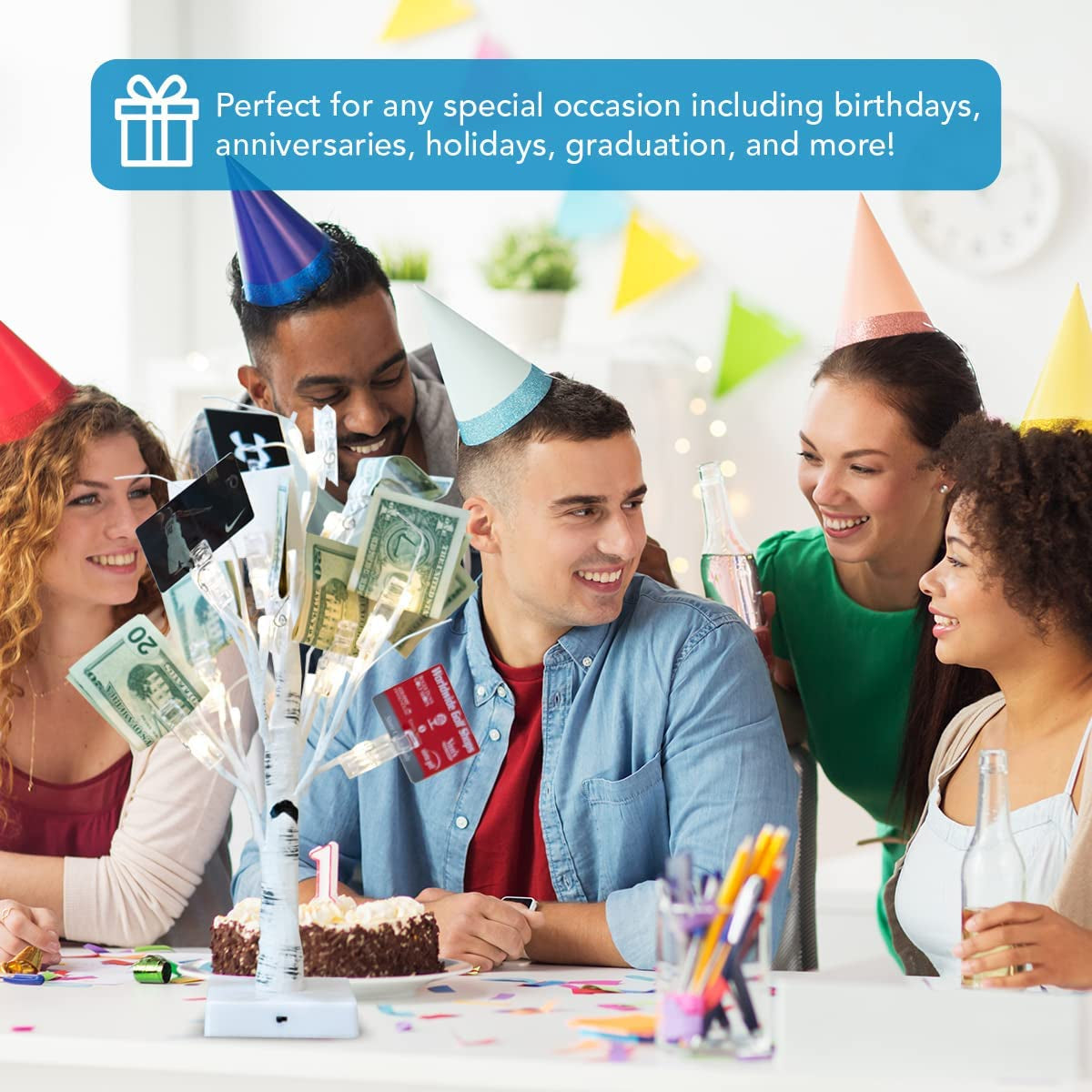 Money Tree Gift Holder - Gift Card Tree for Birthday, Holidays, and More